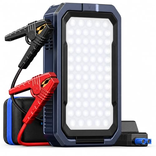 UTRAI Jump Starter with Air Compressor,8000A Portable Car Battery Jump Starter for All Gas/12L Diesel,150PSI Tire Inflator with Auto Shut-Off,160W DC Output, 2000LM Light,OBD2 Scanner