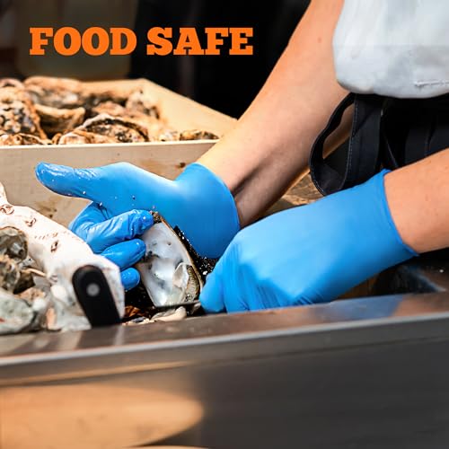 TitanFlex Nitrile Exam Gloves, Blue, 6-mil, Heavy Duty Nitrile Gloves, Mechanic Disposable Gloves, Latex Free, Powder Free - color: Blue(xxl 100)