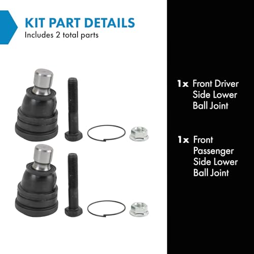 TRQ Front Lower Driver and Passenger Side Ball Joint Set Compatible with 2011-2018 Ford Fiesta 2011-2014 Mazda 2 - style: PSA48840