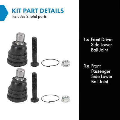 TRQ Front Lower Driver and Passenger Side Ball Joint Set Compatible with 2011-2018 Ford Fiesta 2011-2014 Mazda 2 - style: PSA48840