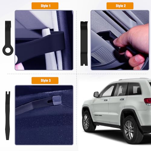 GOOACC 5PCS Auto Trim Removal Tool Kit No-ScratchTool Kit for Car Audio Dash Window Molding Fastener Remover Tool Kit-Black - color: Black, size: 5PCS Trim Removal Tool