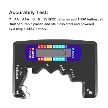 UMLIFE 4PACK BT-886 Battery Tester Checker BatteryTester for Battery C D 9V AA AAA 1.5V -Black - color: 4PCS BT-886 black