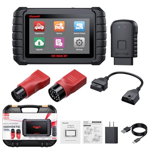 iCarsoft CR Max BT (Enhanced) Wireless Bidirectional Diagnostic Tool, ECU Adaptation/Teach-in, 49+ Reset All System Touchscreen Battery Registration ECU Coding OBD2 Scanner with 38Pin + 20Pin Adapter - style: Enhanced CR MAX BT Diagnostic Tool