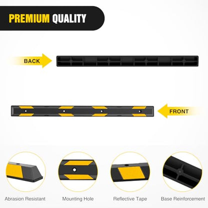 Nilight 79" Heavy Duty Rubber Parking Curb, Extra-Long Driveway Garage Parking Stopper Block Aid for Large Vehicles, Trucks, and SUVs - size: 79" 1-Pack