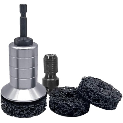 Wheel Hub Cleaning Kit,Brake Hub Cleaning Kit Includes 3 Pads,Holder and Adapter,Fits Power Drill or 1/2" Impact Driven Wrenches