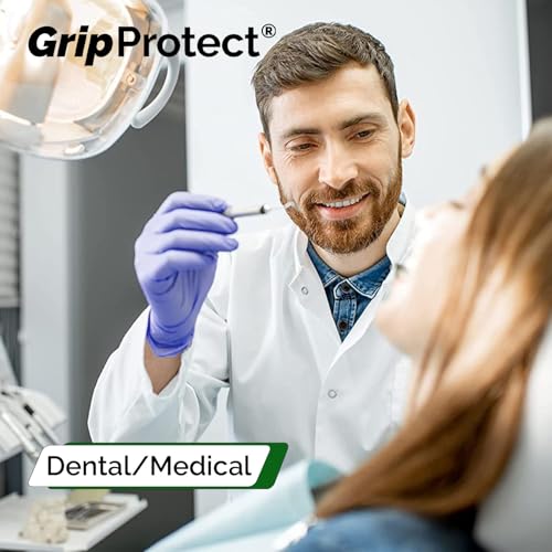 GripProtect Precise Nitrile Gloves 4 Mil, Chemical Resistant Gloves | Medium Textured Grip for Mechanics, Tattoos, Food Prep & Cleaning – Medical Grade Disposable Gloves, 100 Count - size: Medium (Pack of 100)