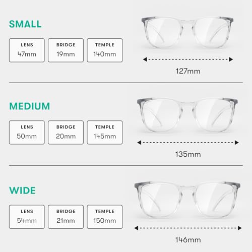 Stoggles Square Z87.1 Certified Polycarbonate Safety Glasses, Anti-Fog | Stylish, Protective, Blue-Light + UV Blocking, Top/Side Shields, Rx Ready, Unisex, Light, Scratch & Impact Resistant - color: Clear, size: Medium