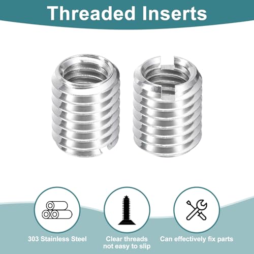uxcell 10Pcs Threaded Inserts, M6-1x10 & M8-1.25x10 Stainless Steel 303 Screw Thread Sleeves Thread Repair Insert for Mechanical Equipment - size: M6-1x10 & M8-1.25x10mm