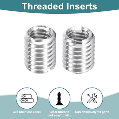 uxcell 10Pcs Threaded Inserts, M6-1x10 & M8-1.25x10 Stainless Steel 303 Screw Thread Sleeves Thread Repair Insert for Mechanical Equipment - size: M6-1x10 & M8-1.25x10mm