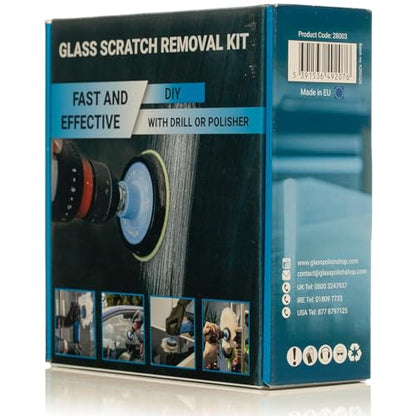 Glass Polish (3'') Glass Scratch Removal Kit for use with a Drill on All Glass Surfaces - size: 3 inch (6 Abrasives)