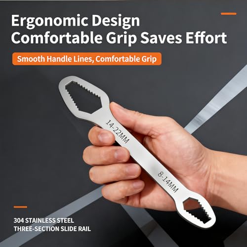 2 Packs Self Adjusting Wrench Set Dual Ended - Multifunctional Tool for Auto Repair and DIY Projects - color: Black(2pcs), size: 16cm