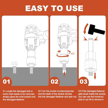 27mm 1/2" Drive Lug Nut Remover for Damaged, Rusted, Nuts & Screws, Twist Socket, 1 Piece - size: 27mm