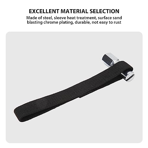 Professional Grade Adjustable Nylon Oil Filter Strap Wrench 1/2 Drive - Strap Wrench Heavy Duty, Chrome-Plated Steel Construction, Up to 120mm Filters for Finally Engine Maintenance