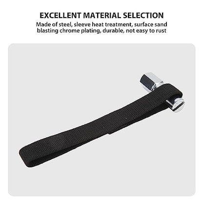 Professional Grade Adjustable Nylon Oil Filter Strap Wrench 1/2 Drive - Strap Wrench Heavy Duty, Chrome-Plated Steel Construction, Up to 120mm Filters for Finally Engine Maintenance