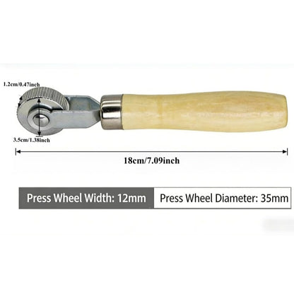 Tire Patch Roller Compaction Tool Automobile Tyre Repair Tube Stitch Puncture Rolling Wheel with Wooden Handle 7.28 Inch- 1.2cm - color: 1.2cm