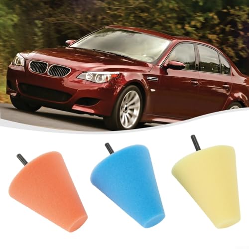 3X Foam Buffing Sponge Kit Cone Shape Polishers for Efficient Wheel Hub Cleaning