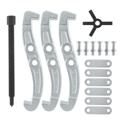 ChgImposs 10 Inch 3-Jaw Gear Puller, 2 Jaw 3 Jaw Puller for Pulley Gears Bearings and Flywheels, Heavy Duty Pulley Puller with Reversible Jaws, High Carbon Steel Removal Tool Bearing Puller Tool - size: 10 Inch