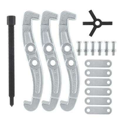 ChgImposs 10 Inch 3-Jaw Gear Puller, 2 Jaw 3 Jaw Puller for Pulley Gears Bearings and Flywheels, Heavy Duty Pulley Puller with Reversible Jaws, High Carbon Steel Removal Tool Bearing Puller Tool - size: 10 Inch