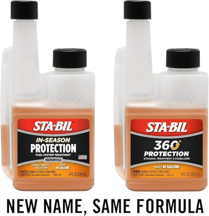 STA-BIL In-Season Protection Fuel System Treatment & Injector Cleaner, 8 oz | Treats 40 gallons. Cleans fuel systems and injectors while helping protect against corrosion and ethanol damage. - size: 8 Fl Oz (Pack of 1)