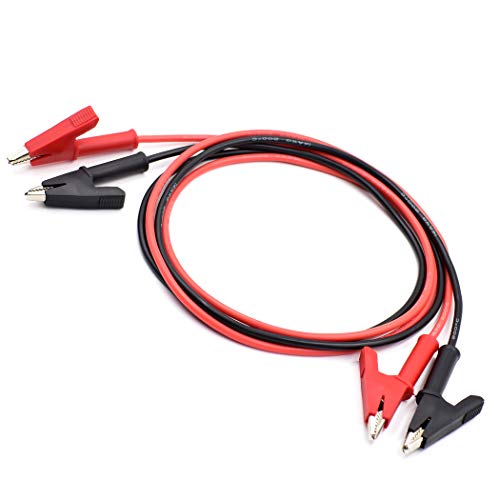 14 Gauge Jumper Wires Alligator Clips to Alligator Clip Heavy Duty Silicone Test Leads Set 2Pcs 39"/1m - color: 2Pcs-3.3ft
