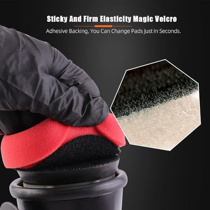 Dual Action Power System Tool, Forced Dual Action Polisher Adapter Detailing Tool with 3Pcs Polishing Pads For Cordless Drill for Car Polishing, Buffing, Waxing and Compounding -DAPSTS3