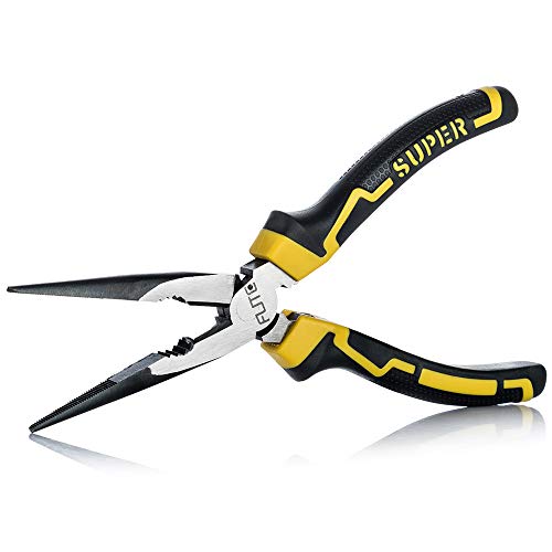 8 inch Needle Nose Pliers with Side Cutter|Forged From Chrome Vanadium Steel - size: 8"
