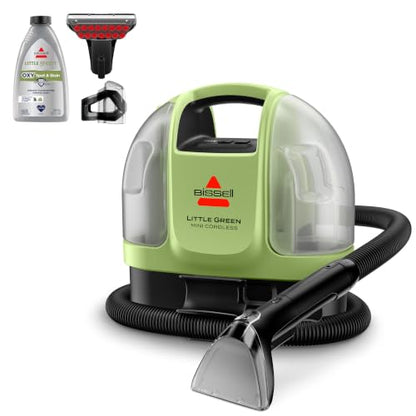 BISSELL Little Green Mini Cordless Portable Carpet and Upholstery Deep Cleaner, Car/Auto Detailer, with HydroRinse Self-Cleaning Tool and 4" Tough Stain Tool, 4015 - style: Little Green Mini Cordless