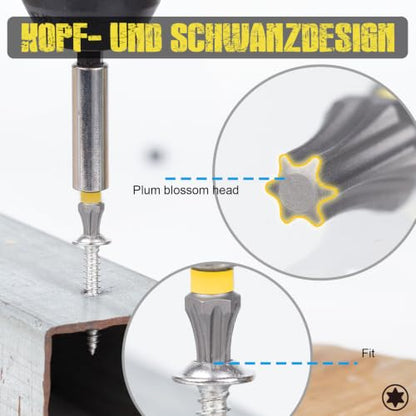 20 PCS T25 Torx Bit Set 1 Inch with an 1 Bit Holder 1/4" Hex Shank | S2 Steel Star Impact Driver Bits, 1/4" Hex Shank Torx Screwdriver Bits for Auto Repair & Deck Building - size: T25-25mm