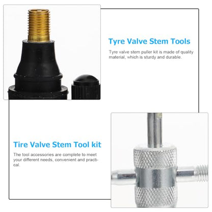 Zpana 40PCS Car Valve Stem Removal Tool Kit, 4 Way Vehicle Tire Core Puller Installer Set with 5PCS TR412 TR413 TR414, Dual Single Head Auto Tyre Repair Accessories, Universal Fit