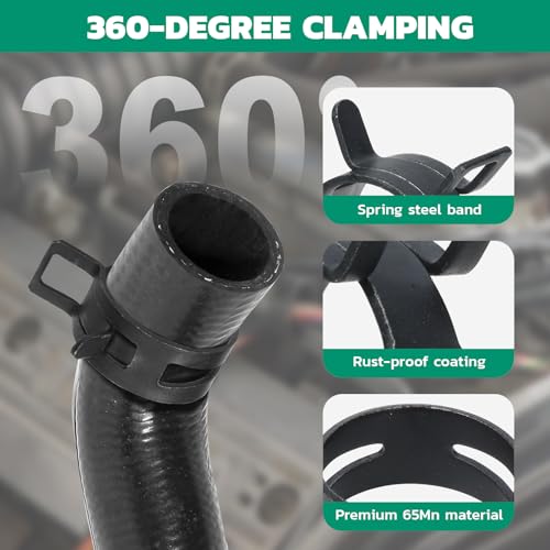OURU Spring Band Hose Clamps Assortment kit, 130Pcs, 6-25mm | Constant Tension Hose Clamps, For Fuel Lines, Silicone, Vacuum Hoses, Low-Pressure Air Clips - size: 130PCS (6-25mm)