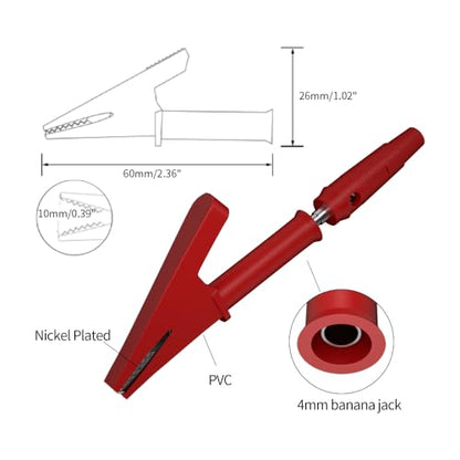 6pcs 4mm Banana PlugTest Leads Kit Digital Electrical Test Probes Back Probe Set Fully Insulated Alligator Clips0079 - style: 6pcs
