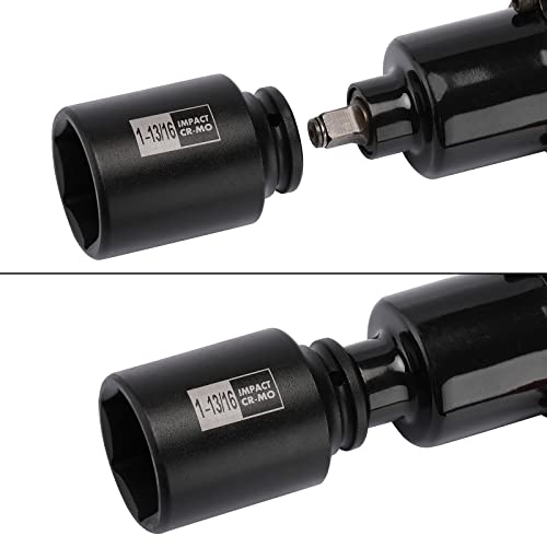 Mayouko 4PCS 1/2" Drive Spindle Axle Nut Impact Socket Set, 1-13/16, 1-7/8, 1-15/16, 2 Inch, CR-MO, Deep, 6 Point - size: 4PCS:1-13/16" - 2"(Deep)