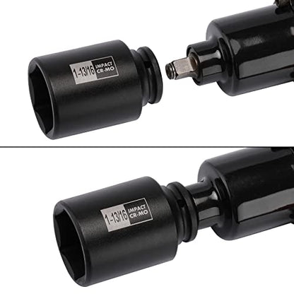 Mayouko 4PCS 1/2" Drive Spindle Axle Nut Impact Socket Set, 1-13/16, 1-7/8, 1-15/16, 2 Inch, CR-MO, Deep, 6 Point - size: 4PCS:1-13/16" - 2"(Deep)