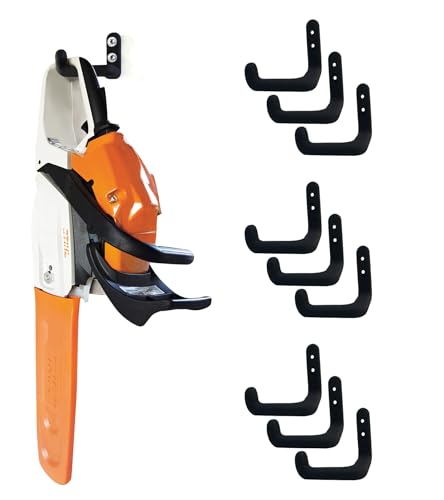 Chainsaw Hanger, 9 Pack Chainsaw Holder Wall Mount, Chainsaw Storage Hook | Heavy Duty Chainsaw Rock,Chainsaw Hook,Chainsaw Holder Wall Mount, Chain Saw Hanger, Organizes All Hangable Items for Garage - color: 9 Pack Hang