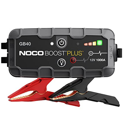 NOCO Boost GB40 12V 1000A UltraSafe Portable Lithium Jump Starter | Spark-Proof + Reverse Polarity Protection - Power Bank - 100-Lumen LED Flashlight - For 6.0L Gas and 3.0L Diesel Engines