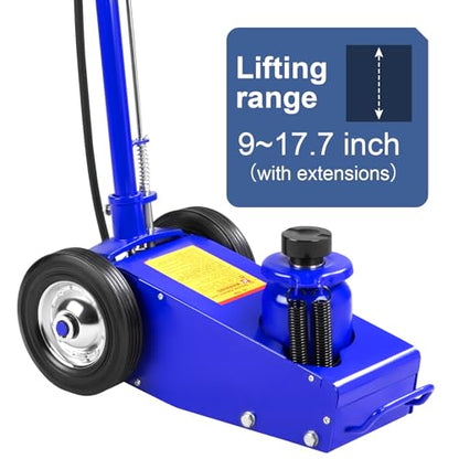 Air Hydraulic Floor Jack Blue, 22 Ton Capacity - color: Blue