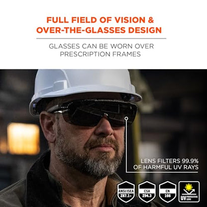 Ergodyne Skullerz OSMIN Safety Glasses, ANSI Z87.1 - color: Smoke Lens