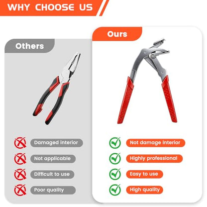 Auto Fastener Clip Removal Pliers, Car Clip Pliers & Trim Removal Tool, Auto Panel Clips Removal Tool, for Automotive Fasteners & Door Panel, Fender Liner & Dashboard Push Pin, Damage-Free Interior