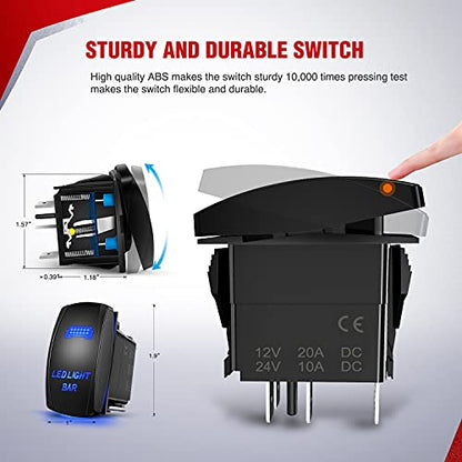 Nilight - 10015W - NI-WA 09 LED Light Bar Wiring Harness Kit 14AWG Heavy Duty 12V 5Pin Rocker Switch Laser On off Waterproof Switch Power Relay Blade Fuse-2 Leads,2 Years Warranty - color: 14AWG Wiring Harness -2 Leads