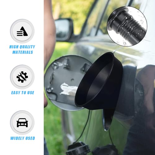 Wide Mouth Oil Funnel with Flexible Extension, Auto Nozzle Hose, Black Plastic, Car Accessory - color: 1 PCS
