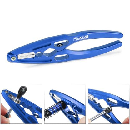 RC Tool kit with Shock Pliers Multi-function & Hex Bit Linkages Link Rod Ends Installing Tools for Arrma Axial Losi Tamiya 1/10 RC Cars Trucks Rock Crawlers (Blue) - color: Blue