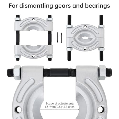 ChgImposs Heavy Duty Bearing Puller Tool with 1/2"–4-5/8" Jaw Spread, 1/2"-13 Threaded Holes, 4" Chrome-Plated Gear & Pinion Splitter for Wheel Hub, Bearing, Pulley – Auto & ATV Use - size: 1/2"–4-5/8" with 1/2"-13 Threaded