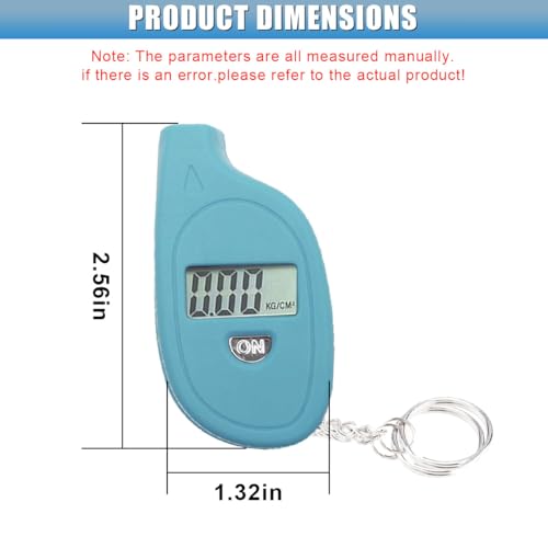Digital Tire Pressure Gauge, 5-150PSI 4 Unit Settings Car Tire Pressure Monitor with Keychain & LCD Display, High Accuracy Auto Digital Tires Gauge for Car, Truck, Motorcycle (Blue) - color: Blue
