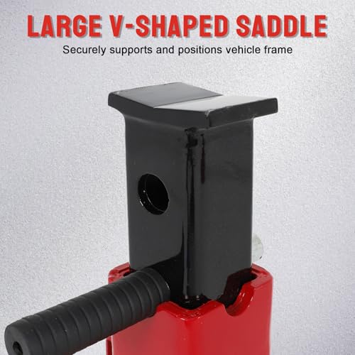 Heavy Duty Pin Type Car Jack Stands with Lock Adjustable Height to 19.75" Fit for Supporting Car SUV, Truck, Pick Up, Trailers and Equipment，22 Ton (44,000 lb) Capacity, Red, 1 Pair
