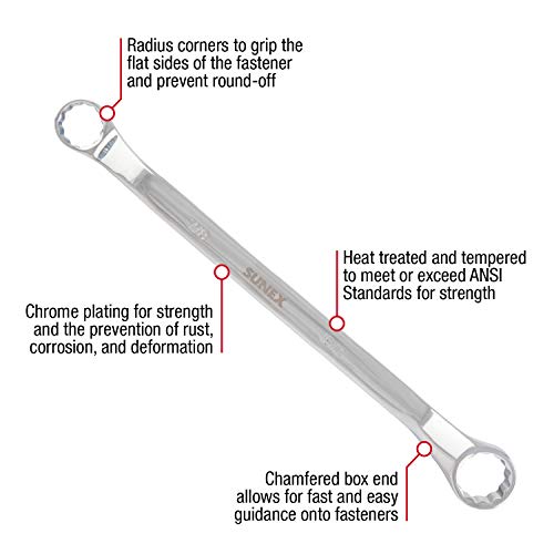 Sunex 9950 SAE Double Box Wrench Set, 5 Piece - style: SAE Double Box Wrench Set