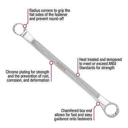 Sunex 9950 SAE Double Box Wrench Set, 5 Piece - style: SAE Double Box Wrench Set