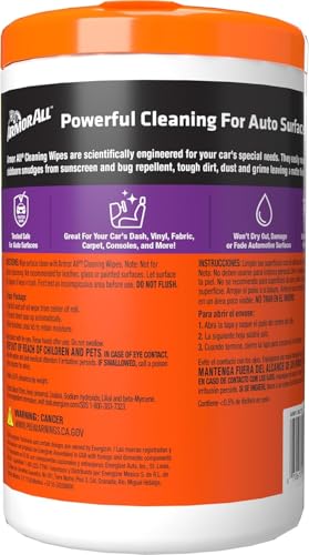 Armor All Car Cleaning Wipes, Wipes for Car Interior and Car-Exterior, 90-Wipes Each (Pack of 6) - size: 90ct (Pack of 6)