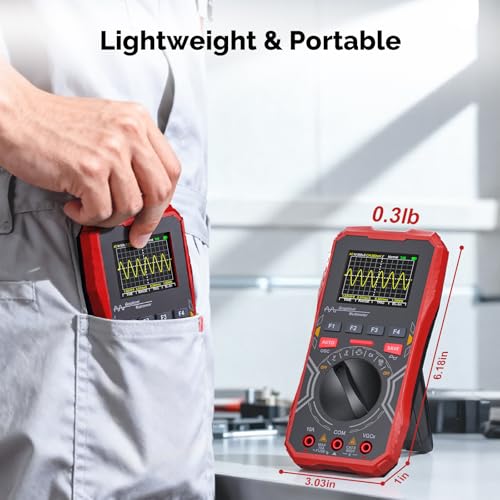 2-in-1 Handheld Oscilloscope Multimeter - 1MHz Bandwidth 2.5MS/s Sampling Rate, Digital Oscilloscope & Auto-Ranging Multimeter Combo, 2.4" Backlit Display with Probes, for Electronics DIY, Repair - size: HO-12