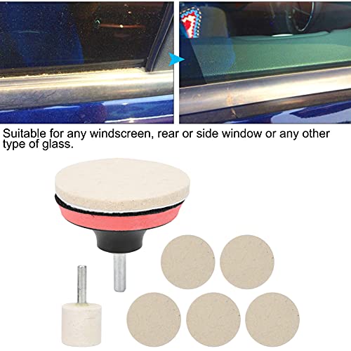 Ejoyous Glass Polishing Kit, Car Windscreen Scratch Remover Window Repair Tool 100g Cerium Oxide Powder Wheel Polishing Pad Kit for Windshield