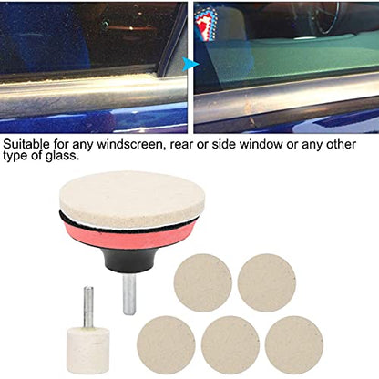 Cerium Oxide Glass Scratch Remover, Windshield Scratch Remover, 100g Cerium Oxide Powder Polishing Kit Wheels Set Polish Pads, Glass Polishing Kit